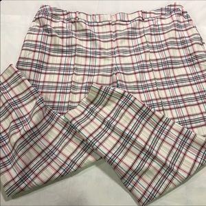 Plaid 28W Pencil Stretch Ankle Pants Slacks NWT